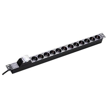 Picture of Multiple Socket for rack 19"– 12 Italian/Schuko sockets  with 2P circuit braker 1A/60A - Schuko Plug