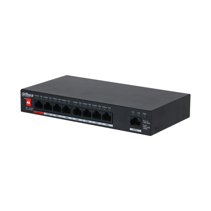 Picture of PFS3009-8ET1GT-96-V2 DAHUA 9 PORT UNMANAGED SWITCH 8 POE PORTS 2 LAYER, POE,  HI POE